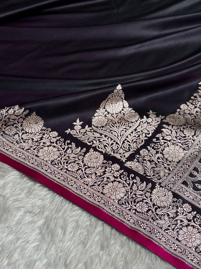 Cross Wine Shade With Booti Pattern Mashru Silk Saree