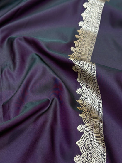 Wine Floral Booti Motif Mashru Silk Saree MSM 08