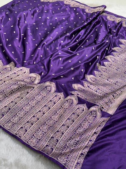 Skirt Border Purple Mashru Silk Saree