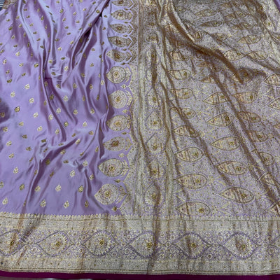 Lilac Satin Booti with Ari Stone work BSK10