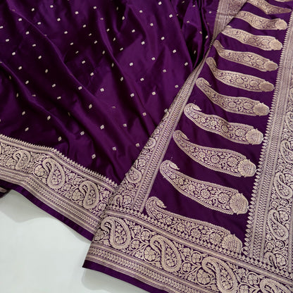 Beautiful Purple Magenta Mashru Silk Saree