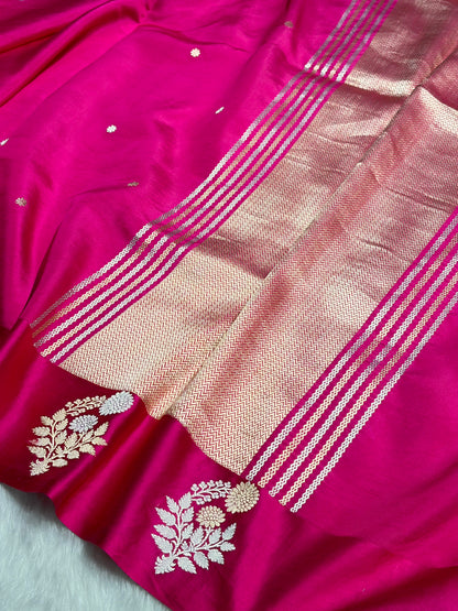 Rani Shade Handwoven Kaduwa Pure Katan Raw Mango Silk RM-05