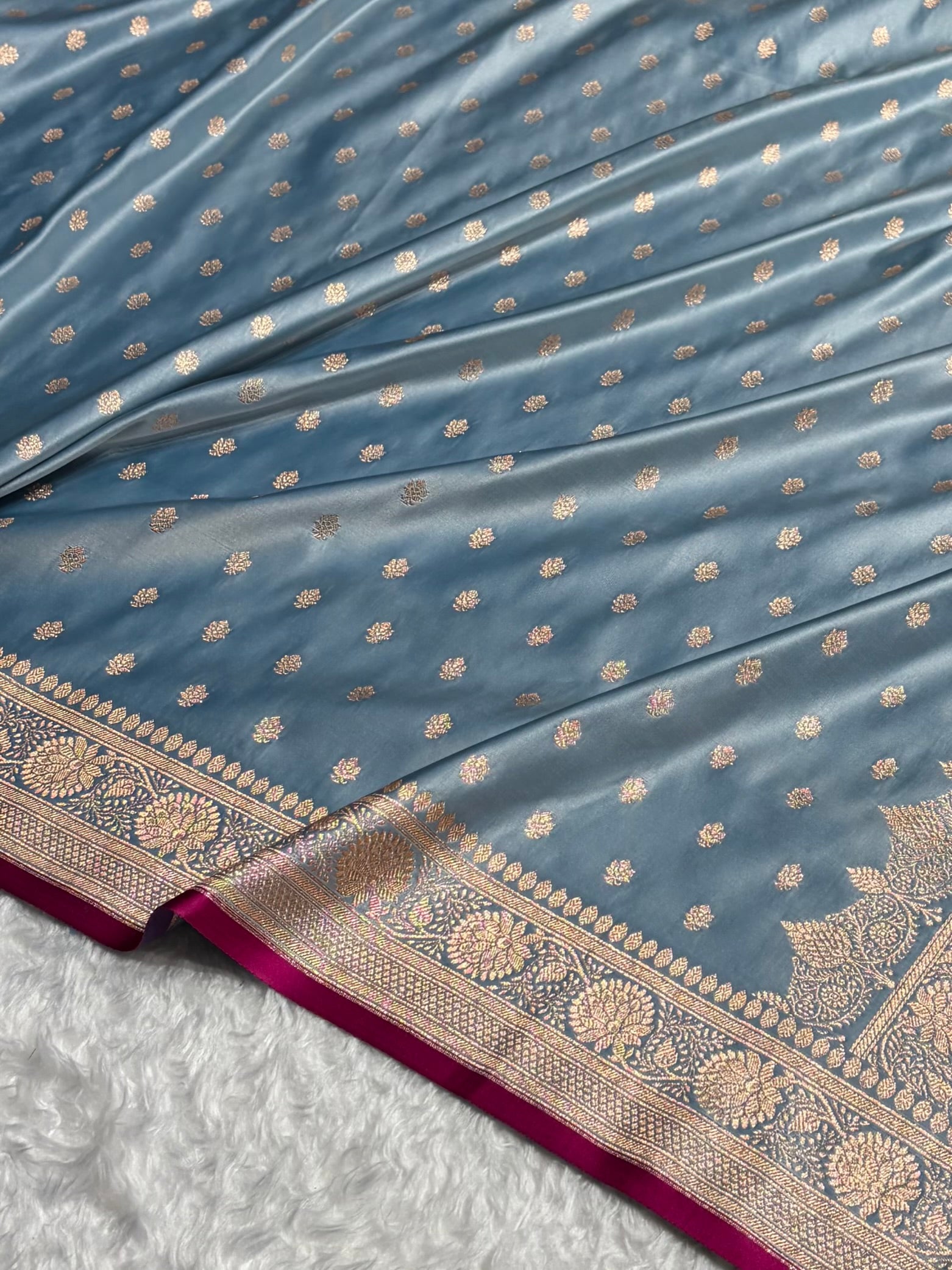 Banarasi Pastel German Shades Booti Katan Silk Saree SK07
