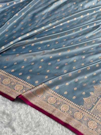 Banarasi Pastel German Shades Booti Katan Silk Saree SK07