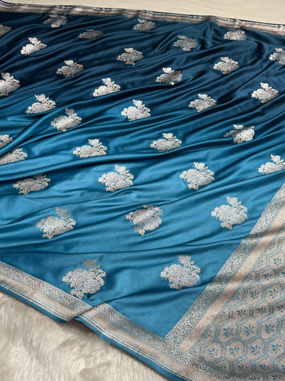 Ombre Garmen Sona Rupa Floral Motif Mashru Silk Saree