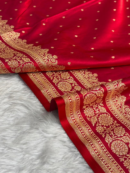 Banarasi Satin Katan Saree in Cross Red Shades SK91