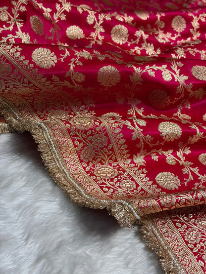 Cross Rani Satin Silk Saree with Gota Patti SSGP15