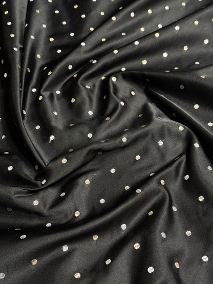 Black Floral Boota With Floral Border Mashru Silk Saree MSM 78