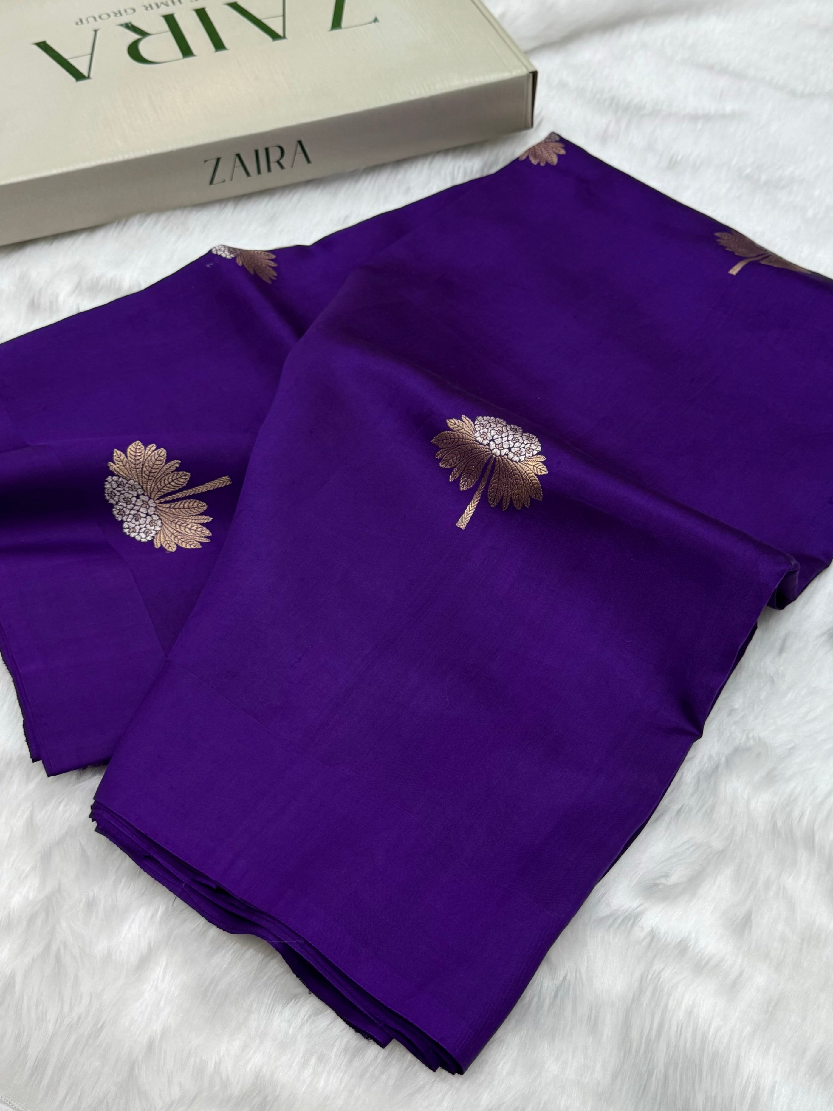 Purple Shades Meena Boota Handwoven Raw Mango Silk RM-43