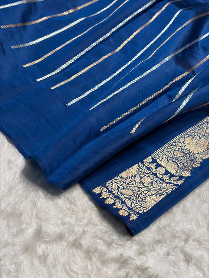 German Blue Boota Handwoven Pure Katan Paper Silk RM-33