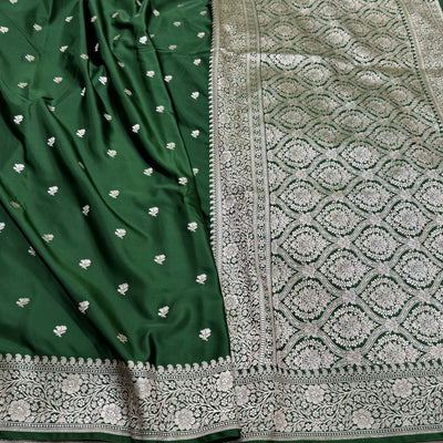 Mehandi Booti Mashru Silk Saree