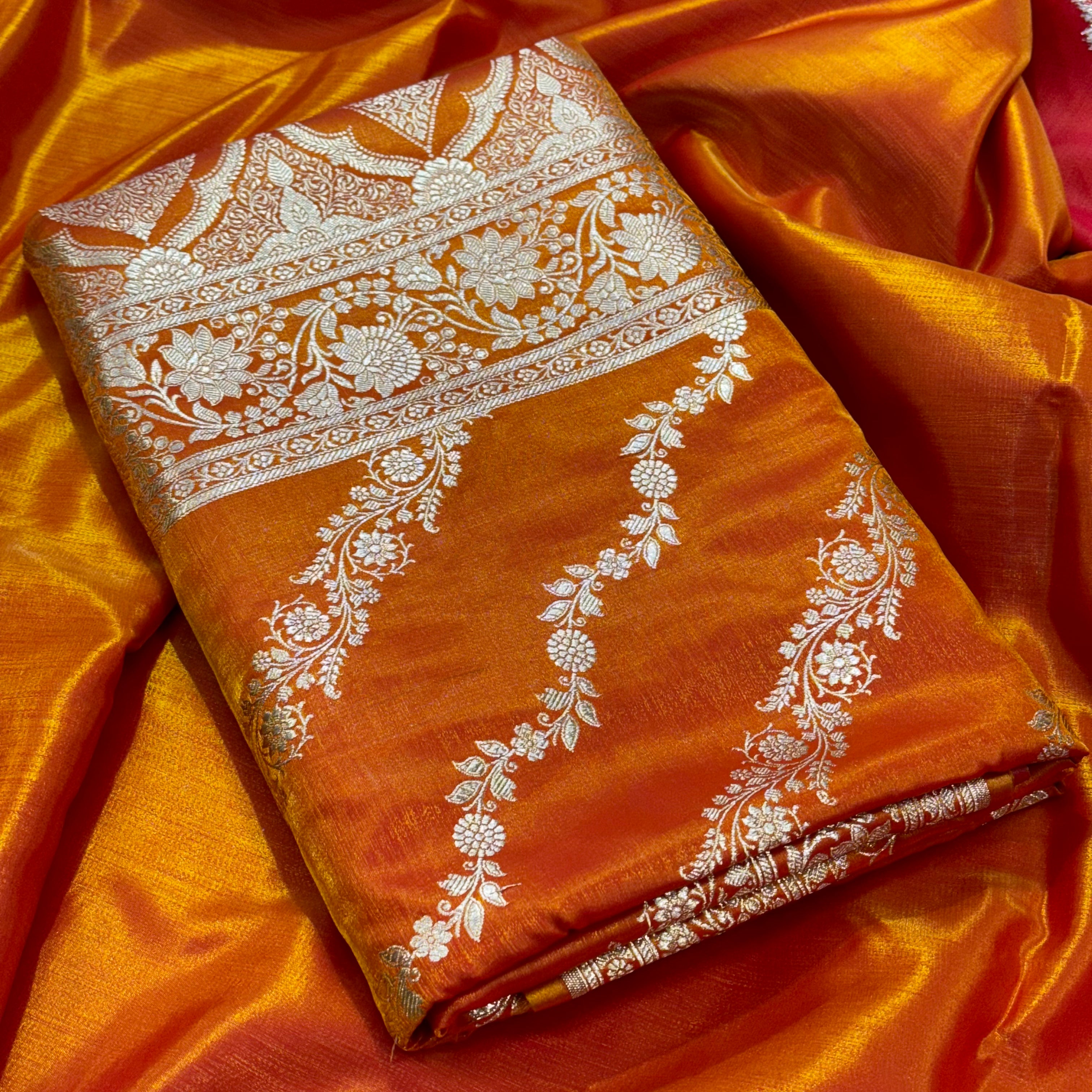 Ultra Light Weight Satin Silk Cross in Gold-Orange Shades