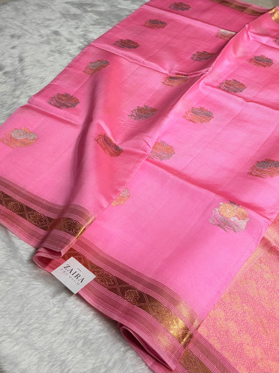 Baby Pink Boota Handwoven Paper Silk RM-29