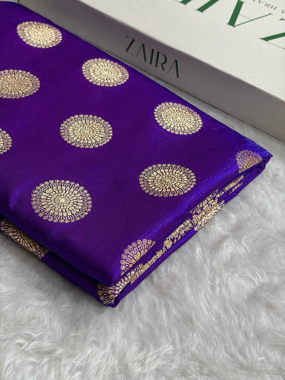 Purple Shades Banarasi Satin Silk Saree SS33