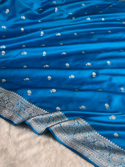 Firozi Shades Booti Mashru Silk Saree MCS73