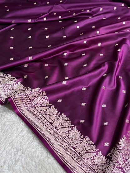 Wine Shades Motif Booti Mashru Silk Saree