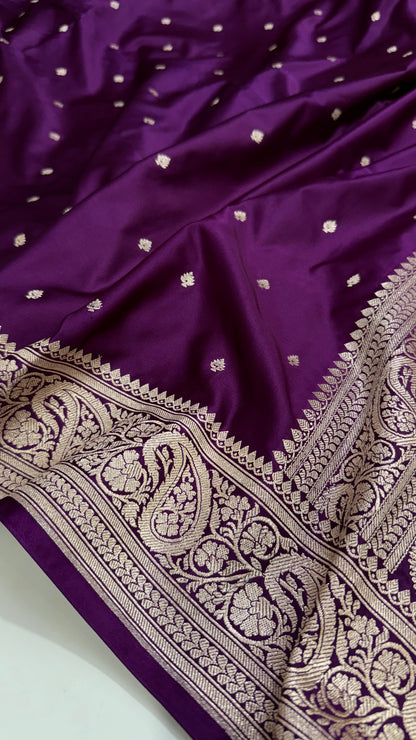 Beautiful Purple Magenta Mashru Silk Saree