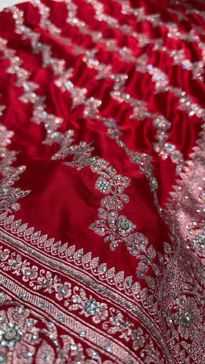 Bridal Red Mashru Silk with Ari and stone work with Gotta Patti BMCS-02