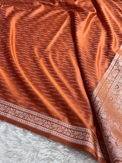 Rust Shades Tanchoi Motif Mashru Silk Saree MST-16