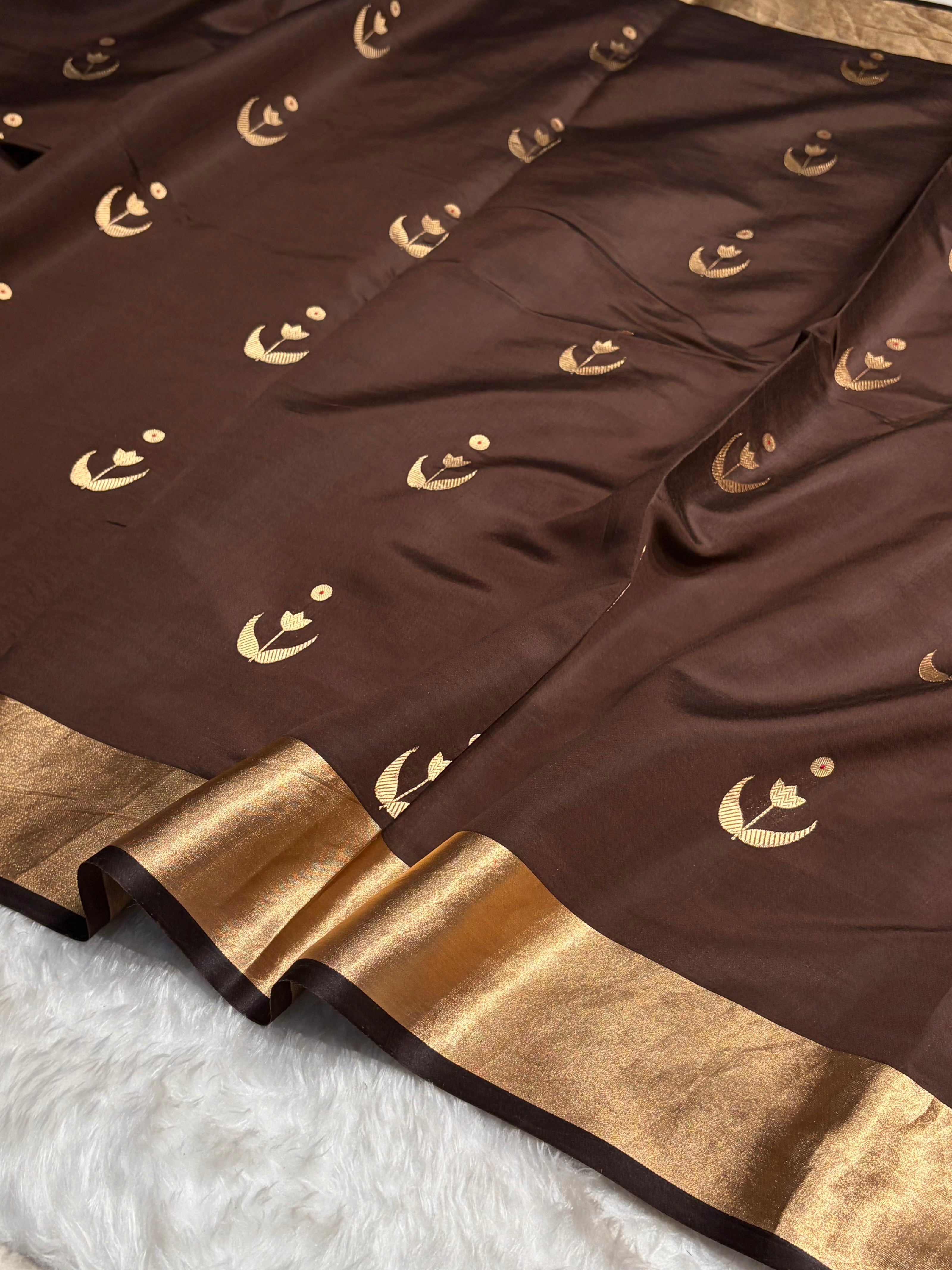 Chocolate Shades Handwoven Pure Raw Mango Silk RM-53
