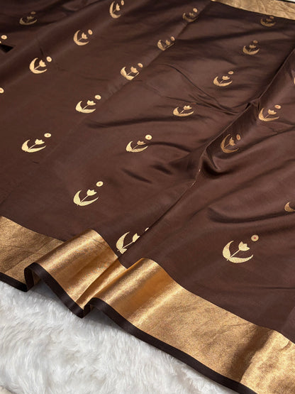 Chocolate Shades Handwoven Pure Raw Mango Silk RM-53