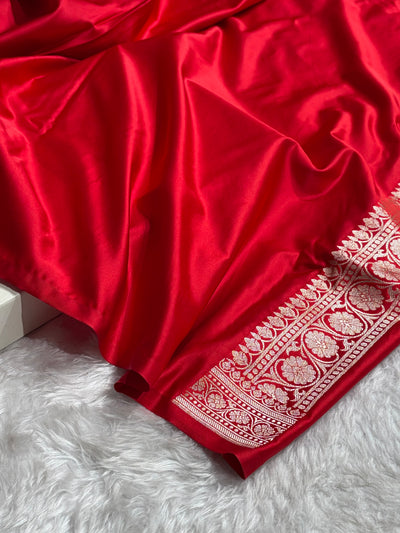 Dark Red Shades Tanchoi Motif Mashru Silk Saree MST-13