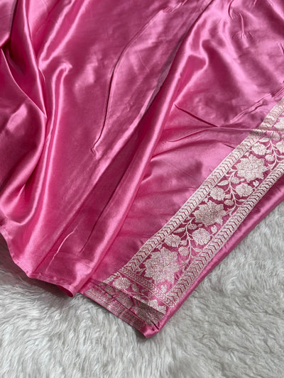Pink Shades Minakari Jaal Mashru Silk Saree MCS48