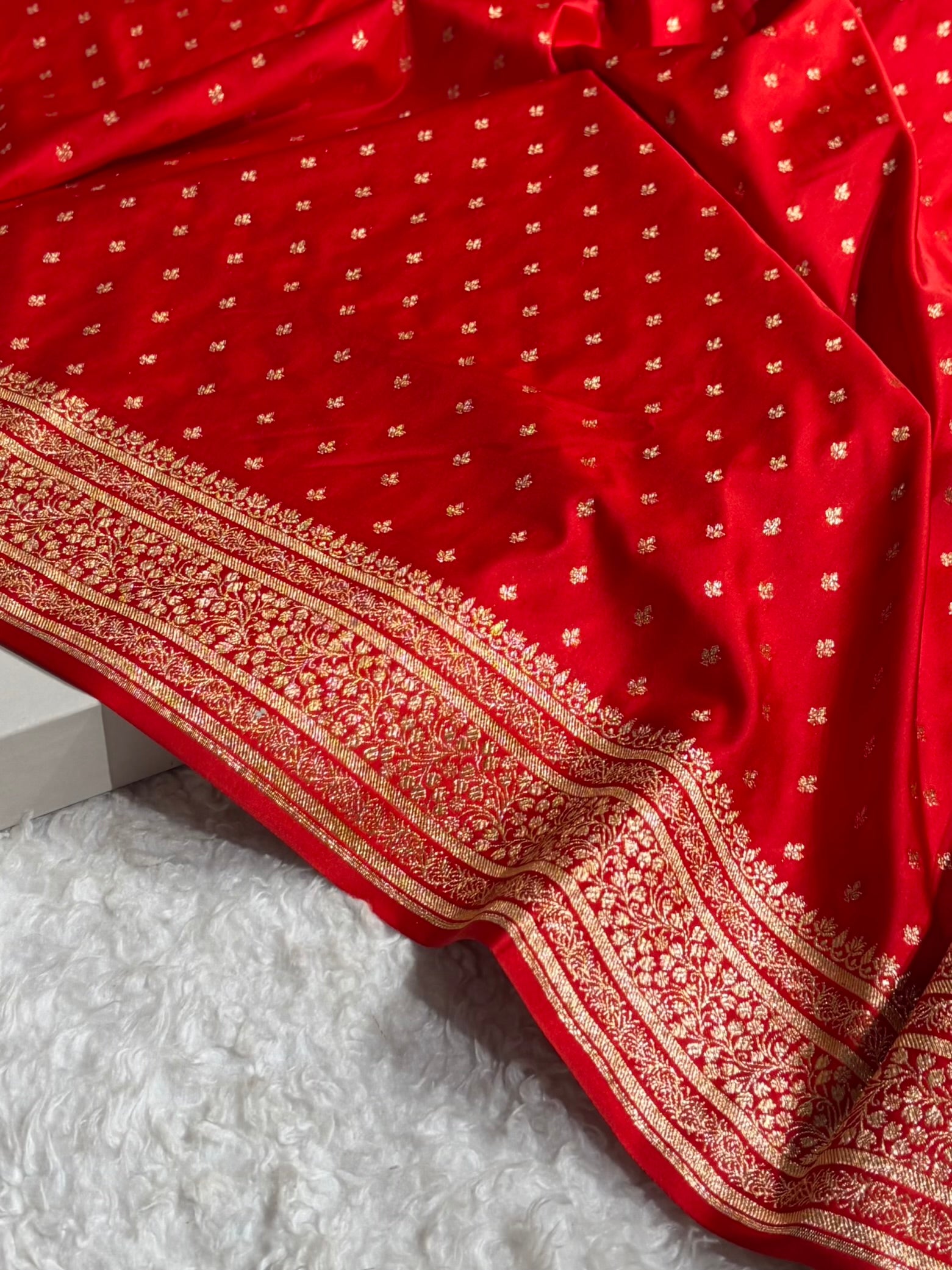 Banarasi Satin Katan Saree in Red Shades SK88