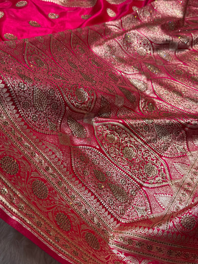 Pink Chand Tara Boota With Swarovski Work