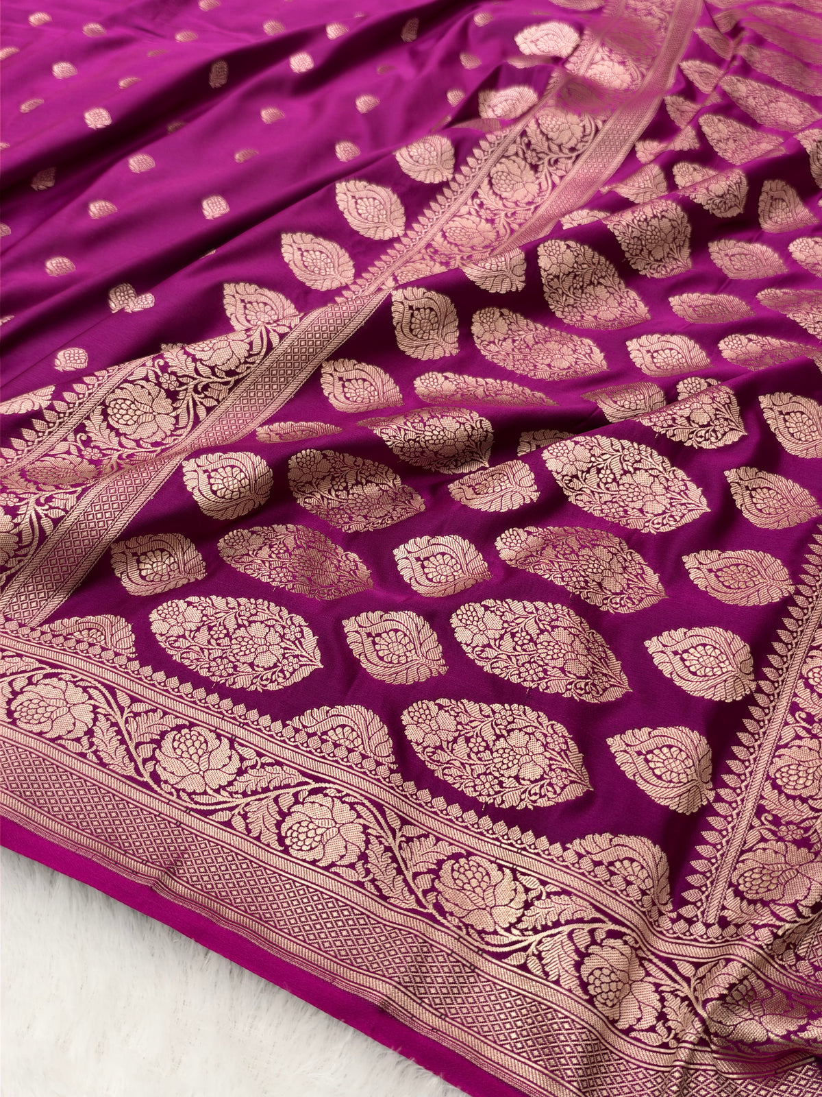 Wine Shade With Booti Pattern Mashru Silk Saree