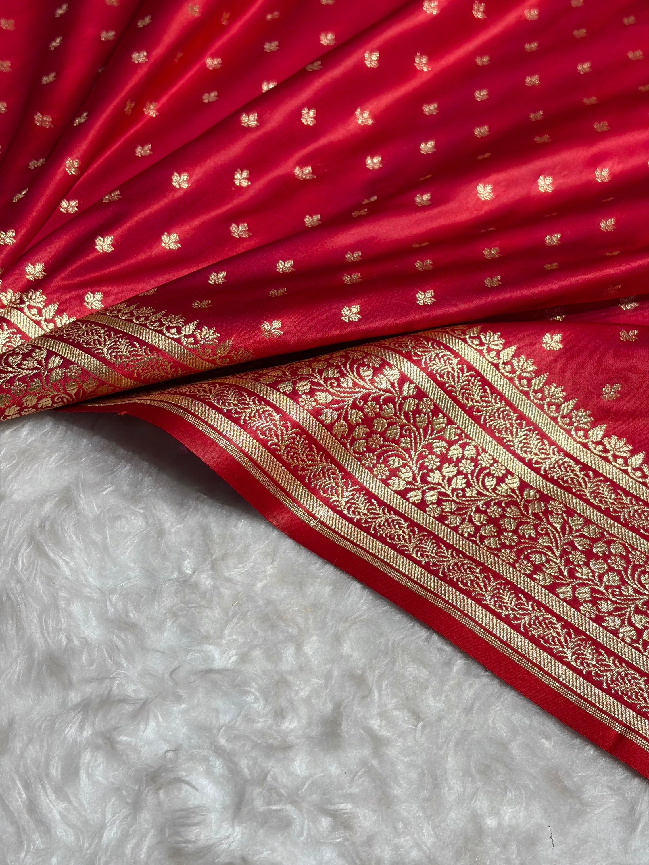 Banarasi Satin Katan Saree in Cross Red Shades SK88