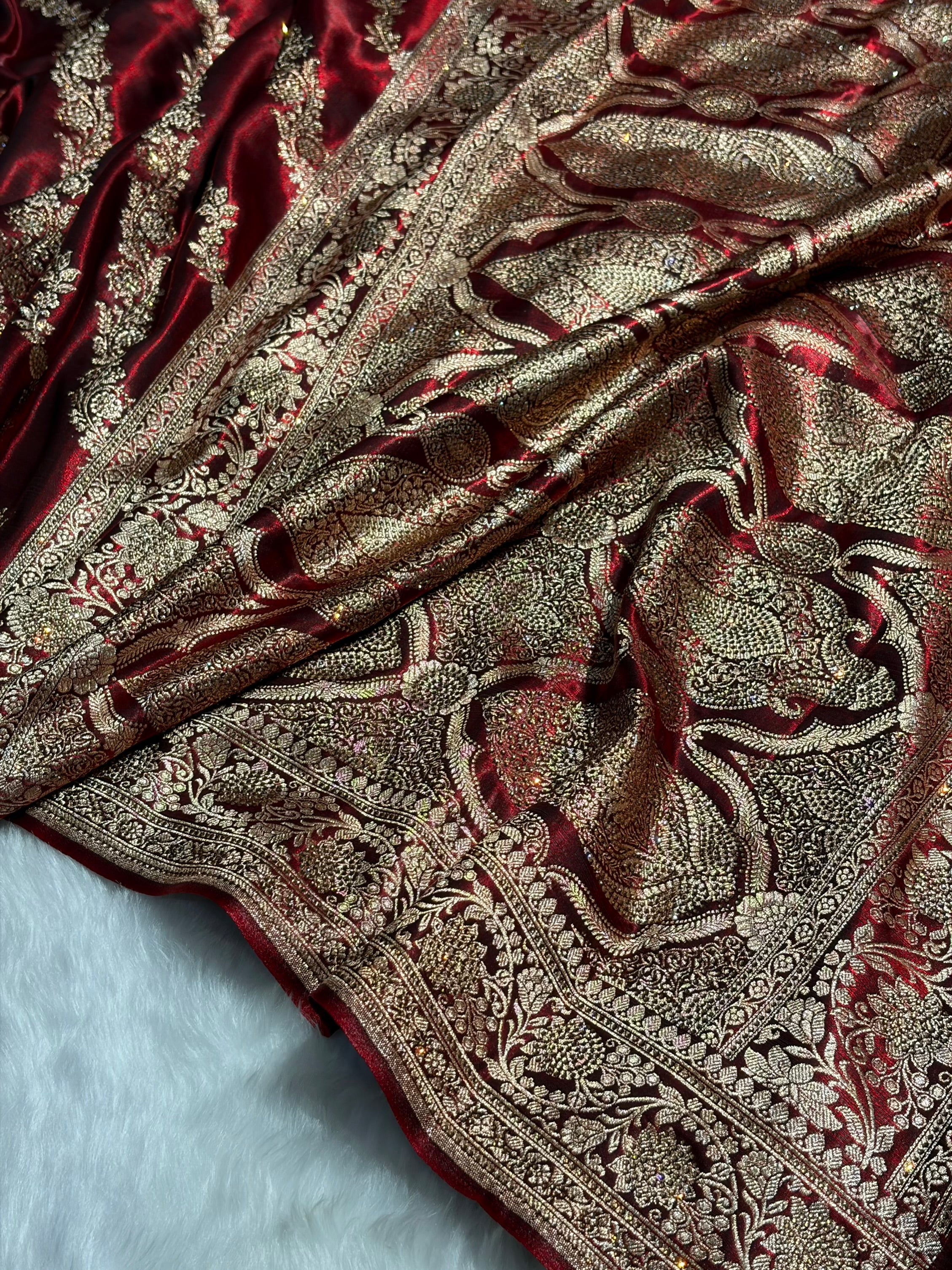 Maroon Shades Cross with Swarovski Stone Work BSS-10