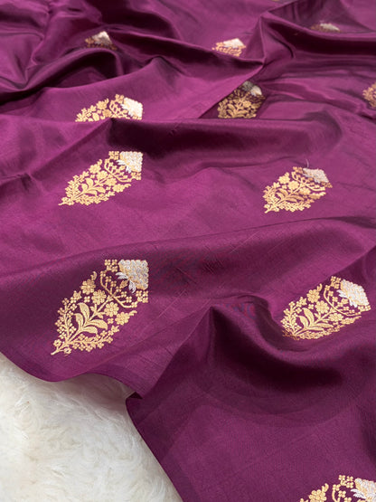 Wine Shades Handwoven Pure Paper Silk RM-51