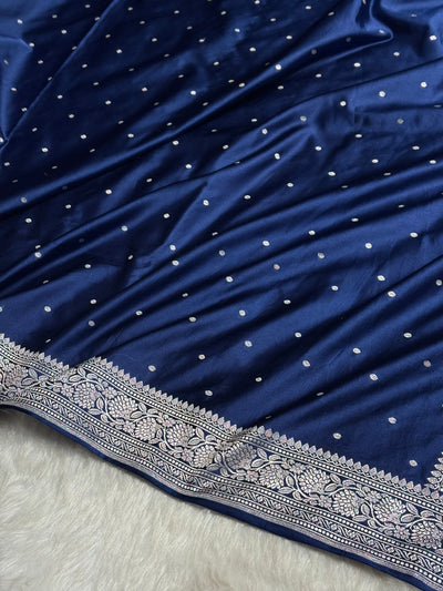 Navy Shades Booti Mashru Silk Saree MCS65