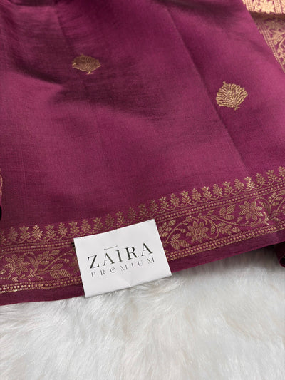 Wine Shade Handwoven Pure Katan Paper Silk RM-06