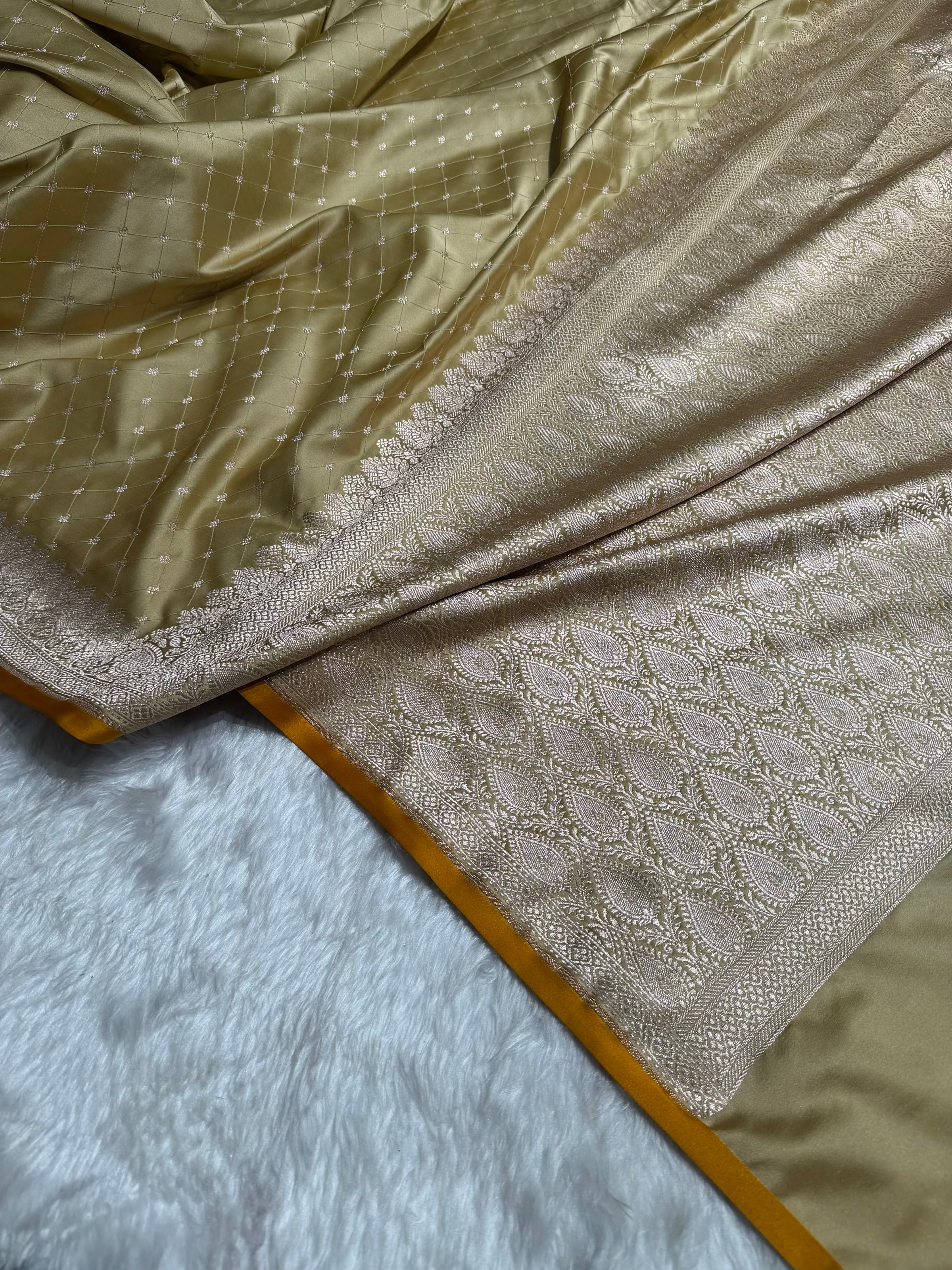 Banarasi Tusser Shades Tanchoi Motif Mashru Silk Saree MST-09