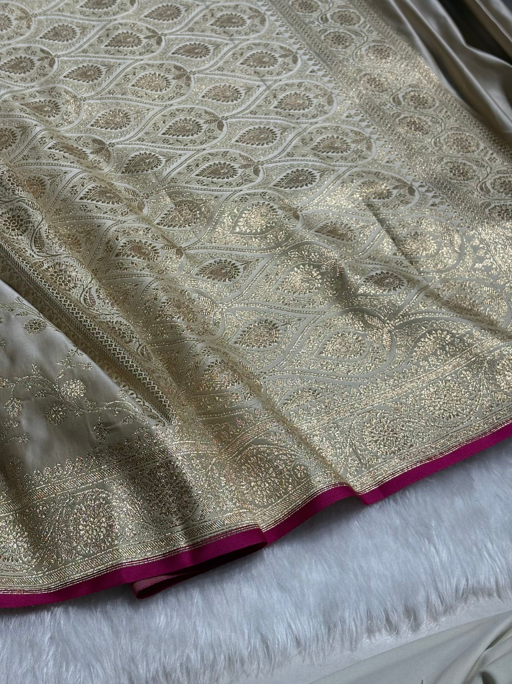 Tusser Cross Satin Katan Silk Saree SK17