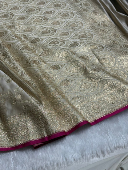 Tusser Cross Satin Katan Silk Saree SK17