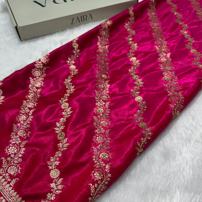 Bridal Pink Jaal with Ari and stone work