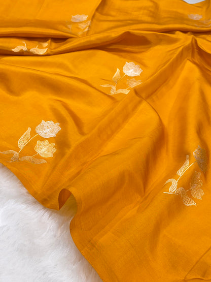 Mustard Shades Meena Boota Handwoven Paper Silk RM-35