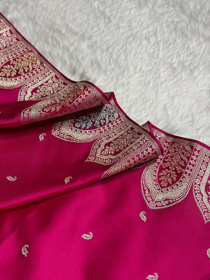 Skirt Border Rani Minakari Mashru Silk Saree MS13