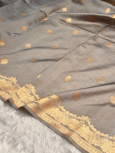 Mouse Gray Shades Handwoven Pure Paper Silk RM-52