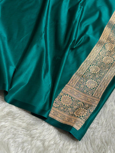 Banarasi Rose Gold with Rama Booti Satin Katan Silk saree SK29
