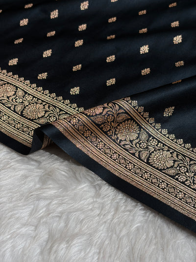 Banarasi Boota Katan Silk Saree In Black Shades SK03