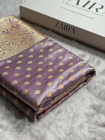 Banarasi Grape Shades Booti satin Silk Saree SS01