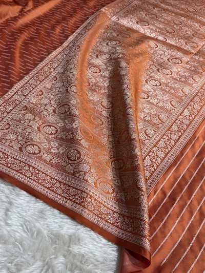 Rust Shades Tanchoi Motif Mashru Silk Saree MST-16