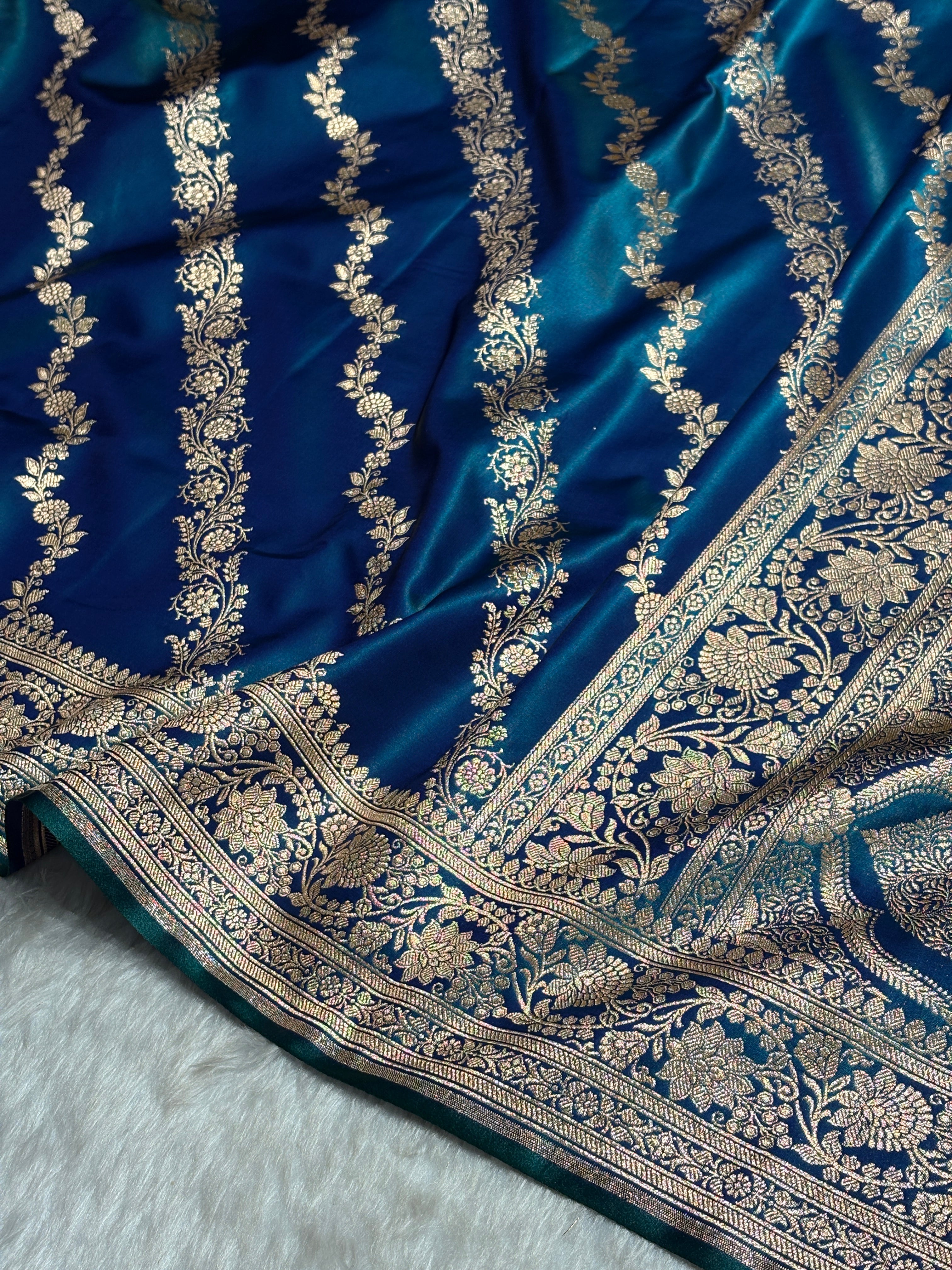 Ultra Light Weight Satin Silk Peacock Cross SS10