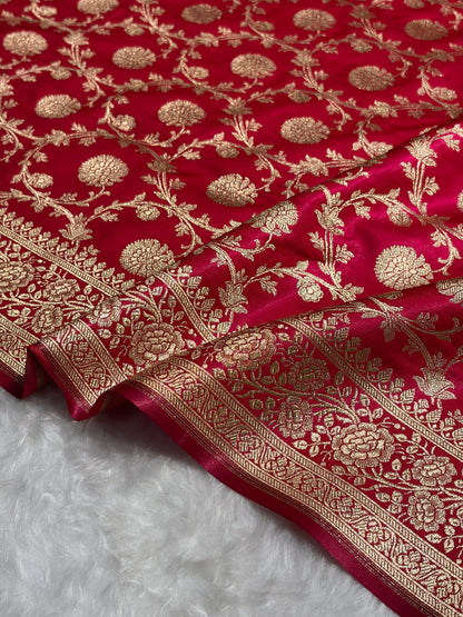 Light Weight Cross Rani shades Satin Silk Saree SS15