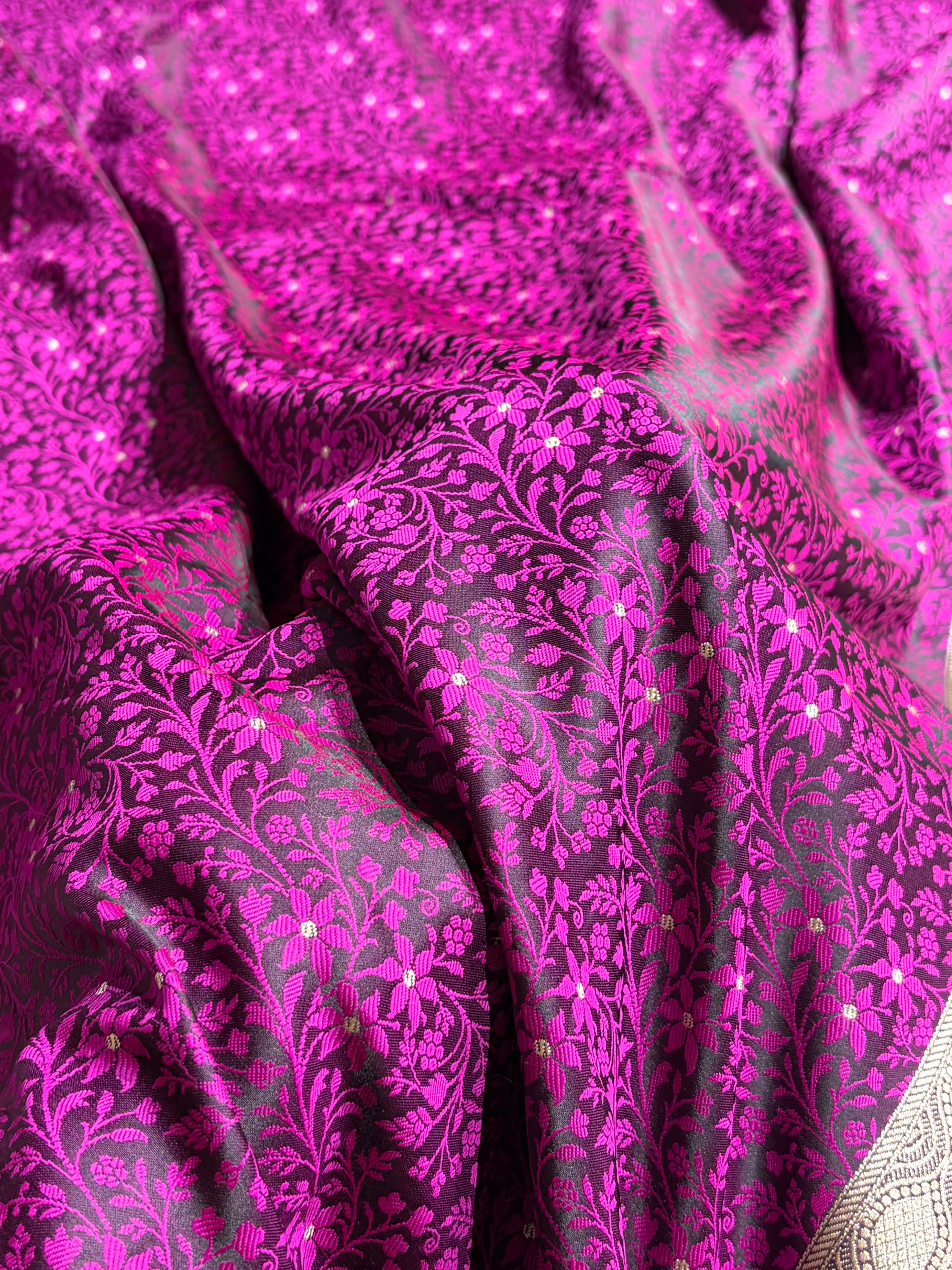 Magenta Shades Tanchoi Motif Mashru Silk Saree MST-15