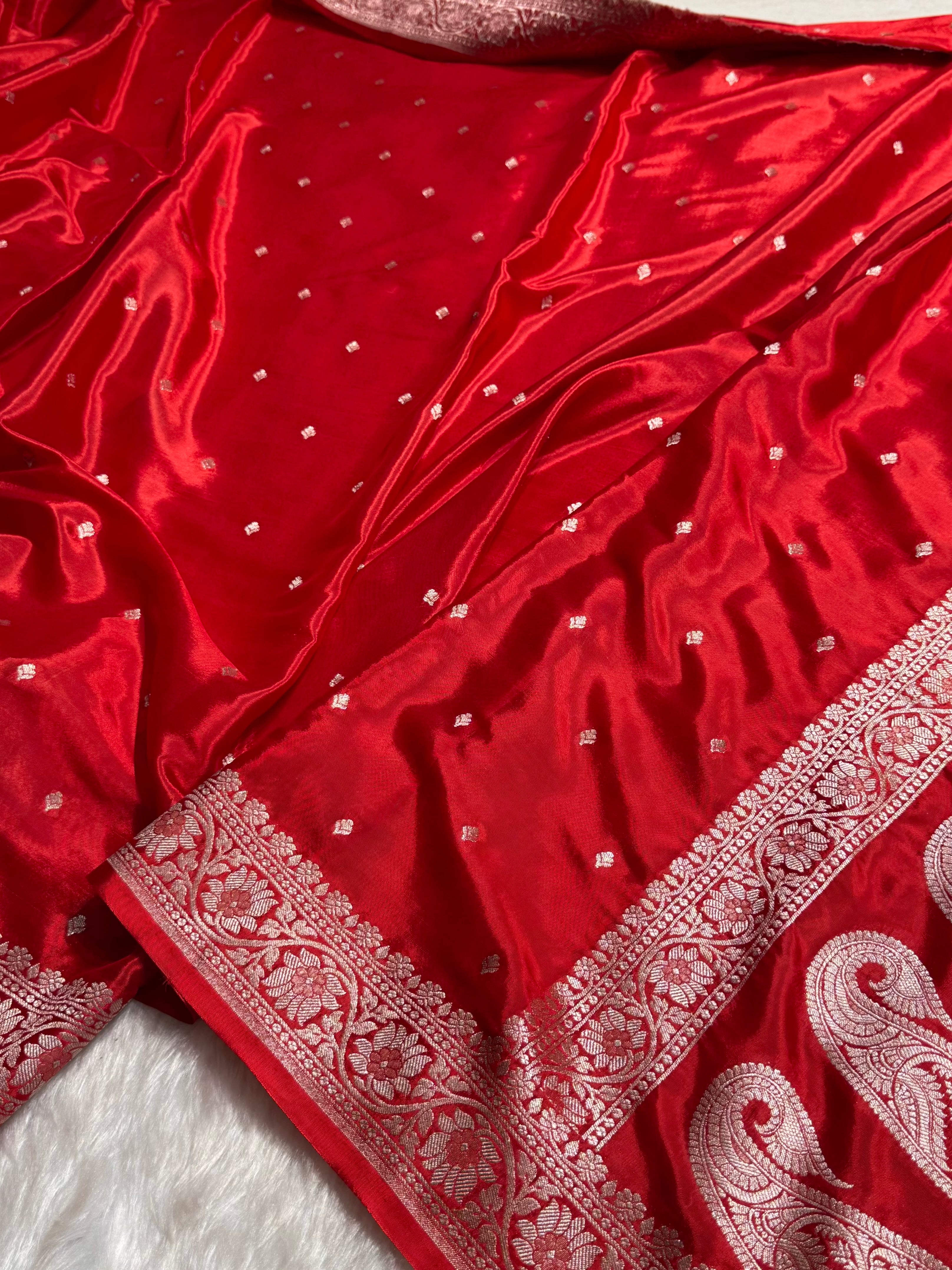 Red Shades Crepe Silky Katan Banarasi Saree CSK-03